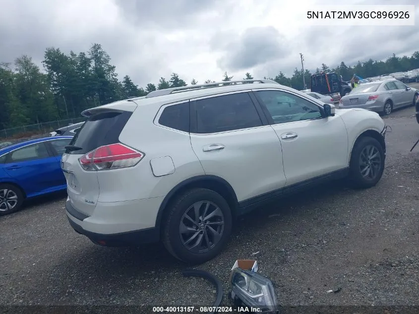 2016 Nissan Rogue Sl VIN: 5N1AT2MV3GC896926 Lot: 40013157