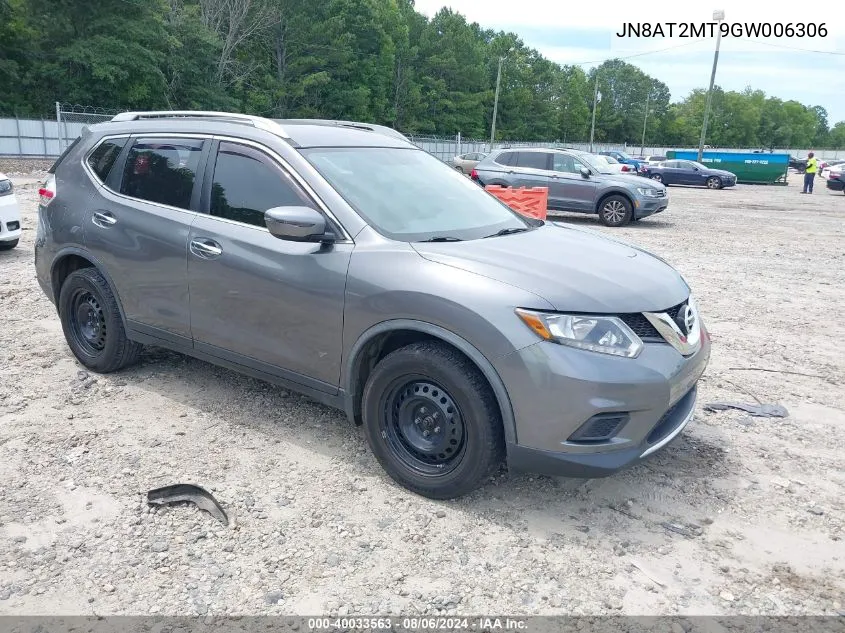 2016 Nissan Rogue S VIN: JN8AT2MT9GW006306 Lot: 40033563