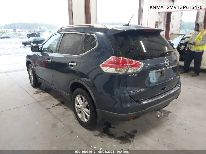 2016 Nissan Rogue Sv VIN: KNMAT2MV1GP615476 Lot: 40034012