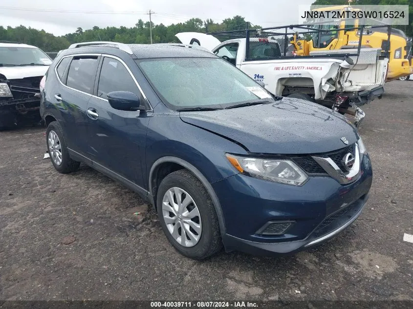 2016 Nissan Rogue S VIN: JN8AT2MT3GW016524 Lot: 40039711