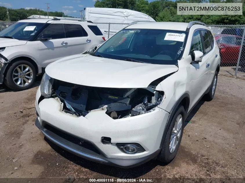 2016 Nissan Rogue Sv VIN: 5N1AT2MM0GC876253 Lot: 40051115