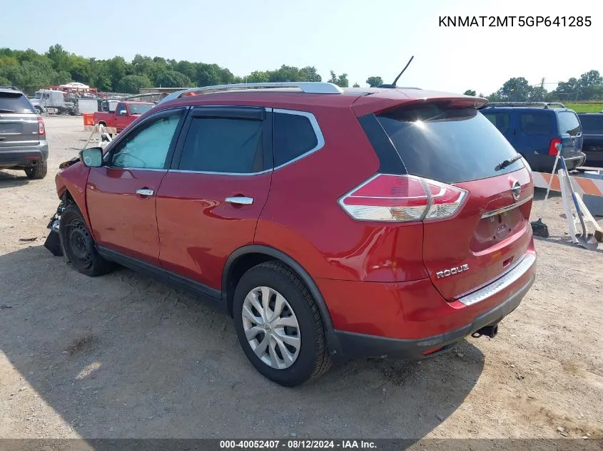 2016 Nissan Rogue S VIN: KNMAT2MT5GP641285 Lot: 40052407