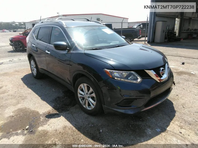 KNMAT2MT7GP722238 2016 Nissan Rogue Sv