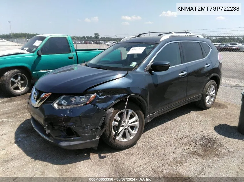 KNMAT2MT7GP722238 2016 Nissan Rogue Sv