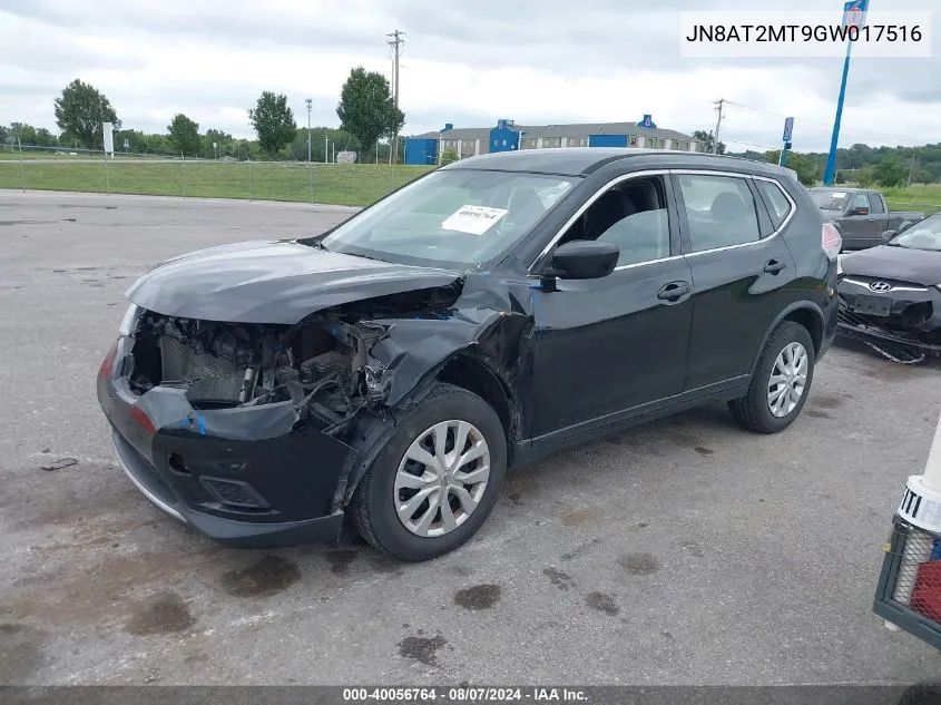 2016 Nissan Rogue S VIN: JN8AT2MT9GW017516 Lot: 40056764