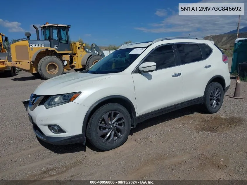 2016 Nissan Rogue Sl VIN: 5N1AT2MV7GC846692 Lot: 40056806