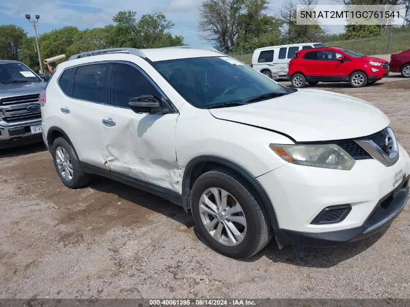 2016 Nissan Rogue S/Sl/Sv VIN: 5N1AT2MT1GC761541 Lot: 40061395