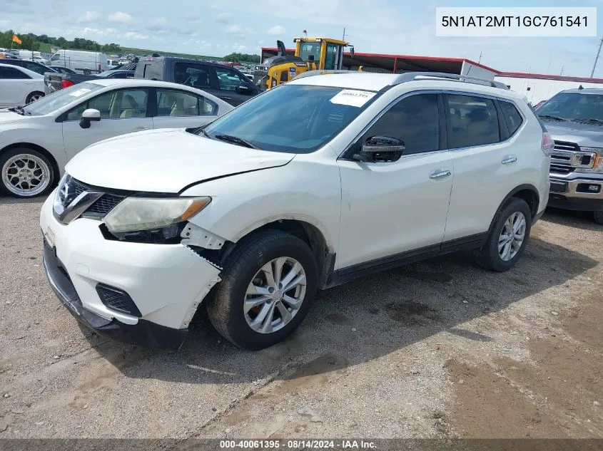 2016 Nissan Rogue S/Sl/Sv VIN: 5N1AT2MT1GC761541 Lot: 40061395