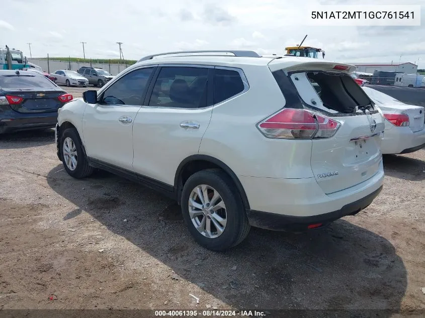 2016 Nissan Rogue S/Sl/Sv VIN: 5N1AT2MT1GC761541 Lot: 40061395