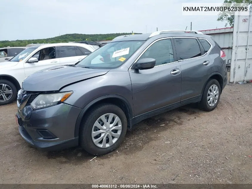 2016 Nissan Rogue S VIN: KNMAT2MV8GP623395 Lot: 40063312