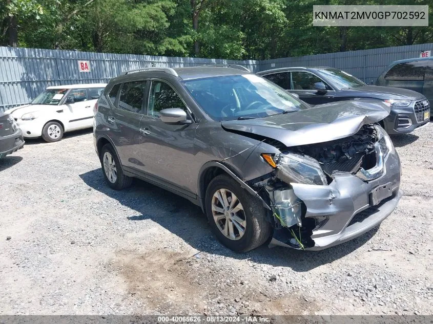 KNMAT2MV0GP702592 2016 Nissan Rogue S/Sl/Sv