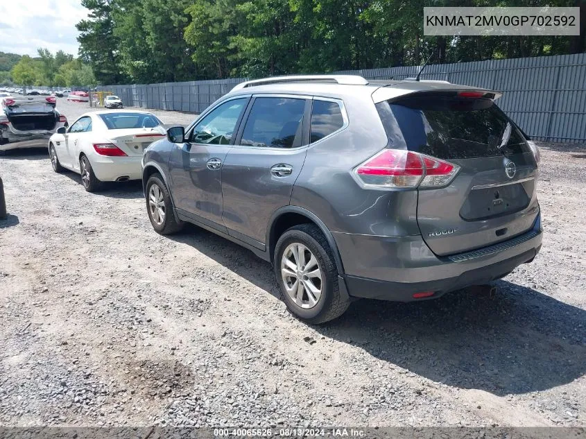 KNMAT2MV0GP702592 2016 Nissan Rogue S/Sl/Sv