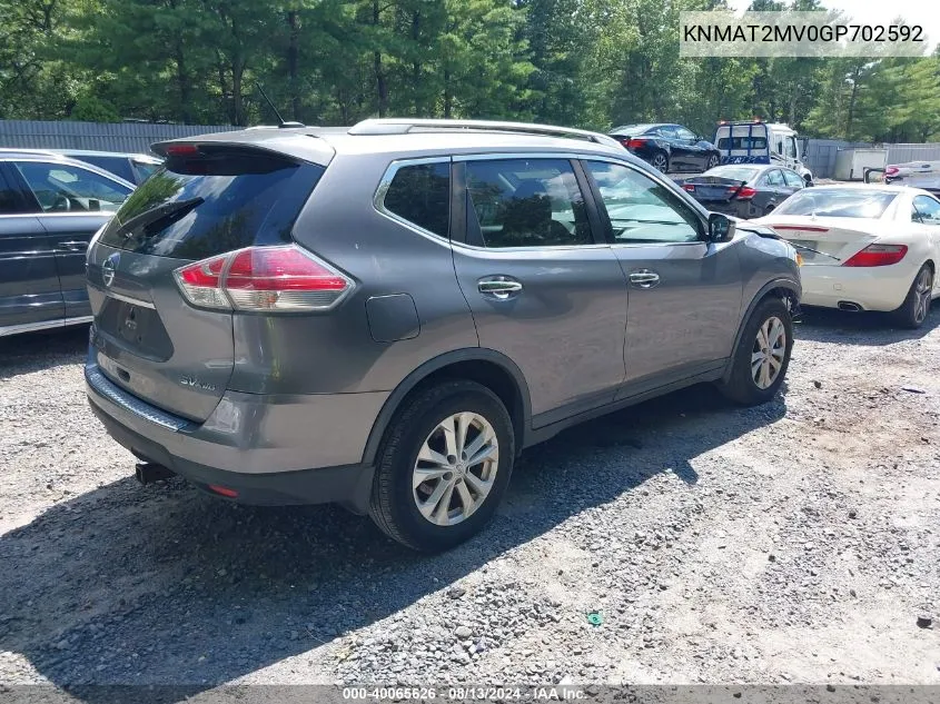 KNMAT2MV0GP702592 2016 Nissan Rogue S/Sl/Sv