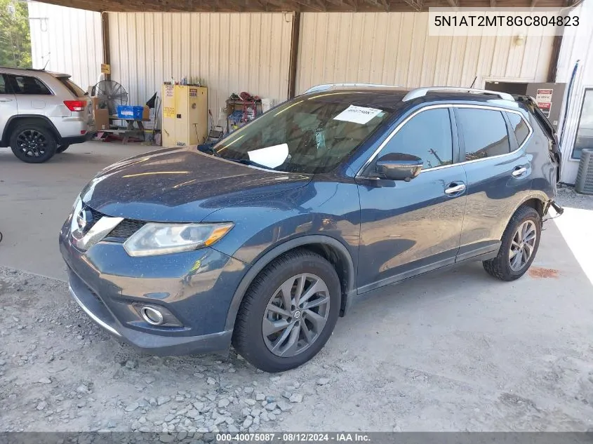 2016 Nissan Rogue Sl VIN: 5N1AT2MT8GC804823 Lot: 40075087