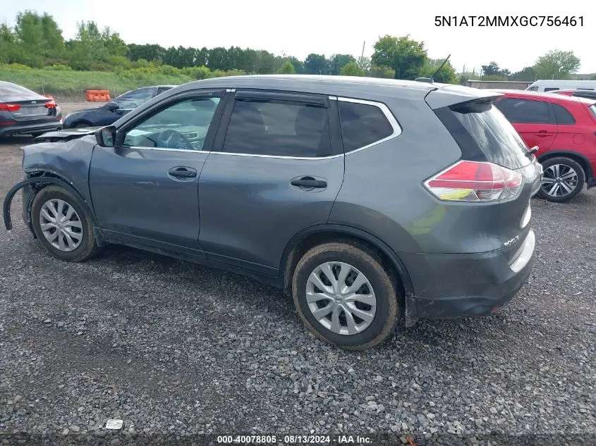 5N1AT2MMXGC756461 2016 Nissan Rogue S