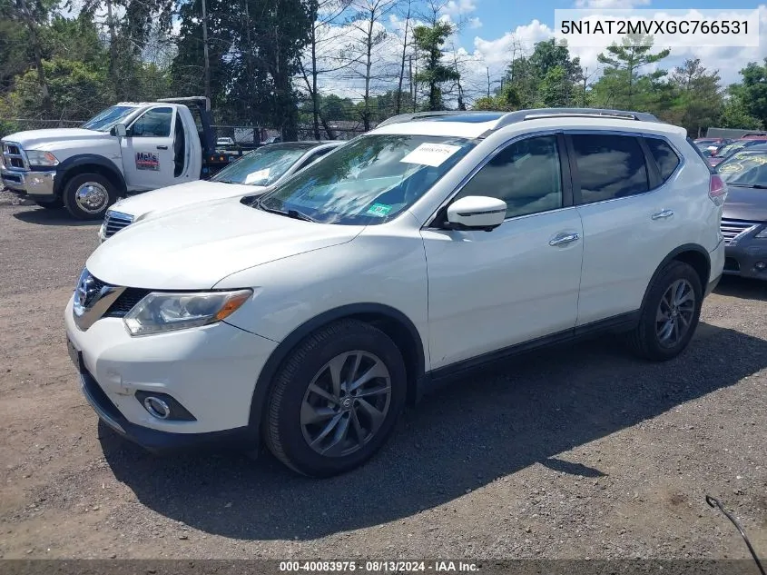 2016 Nissan Rogue Sl VIN: 5N1AT2MVXGC766531 Lot: 40083975