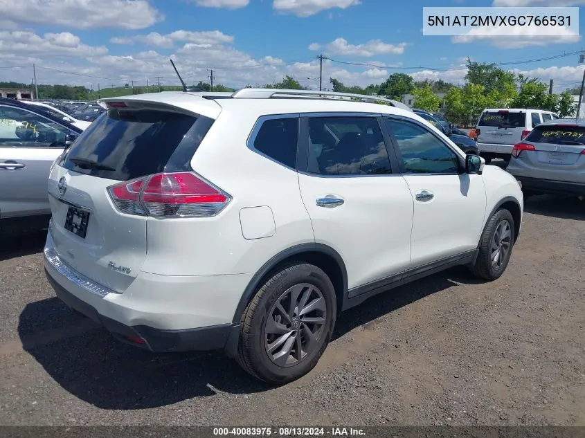 2016 Nissan Rogue Sl VIN: 5N1AT2MVXGC766531 Lot: 40083975