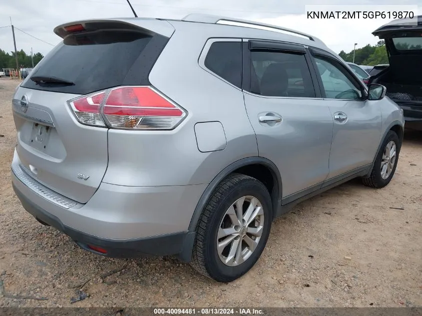 KNMAT2MT5GP619870 2016 Nissan Rogue Sv