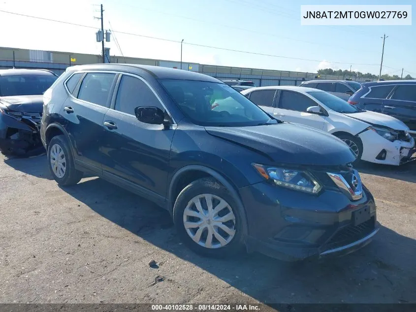 2016 Nissan Rogue S VIN: JN8AT2MT0GW027769 Lot: 40102528