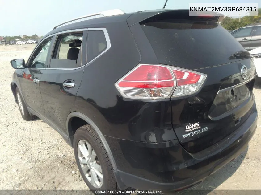 KNMAT2MV3GP684315 2016 Nissan Rogue Sv