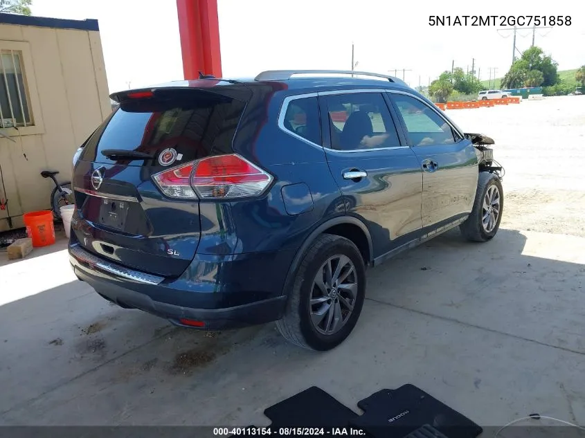 5N1AT2MT2GC751858 2016 Nissan Rogue Sl