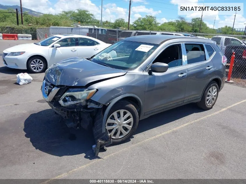 2016 Nissan Rogue S VIN: 5N1AT2MT4GC833185 Lot: 40115830