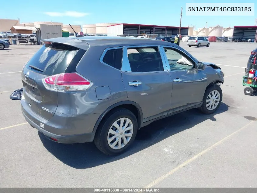 2016 Nissan Rogue S VIN: 5N1AT2MT4GC833185 Lot: 40115830