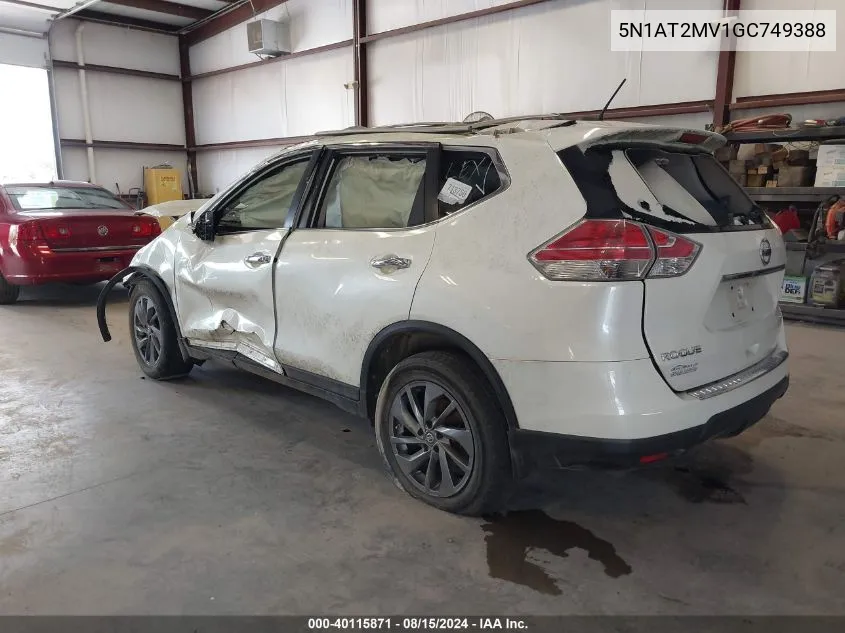 2016 Nissan Rogue Sl VIN: 5N1AT2MV1GC749388 Lot: 40115871