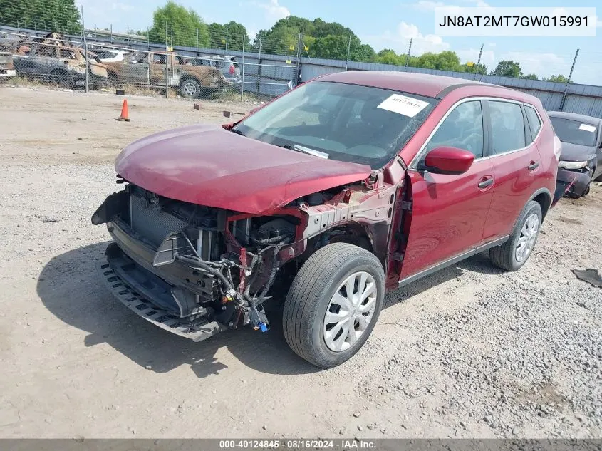 2016 Nissan Rogue S VIN: JN8AT2MT7GW015991 Lot: 40124845