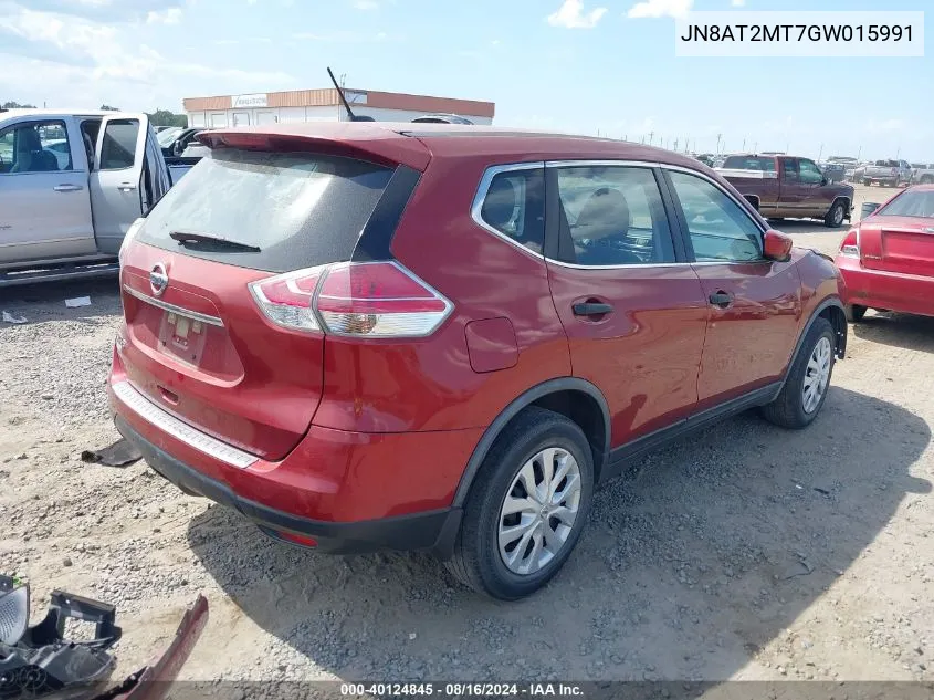 2016 Nissan Rogue S VIN: JN8AT2MT7GW015991 Lot: 40124845