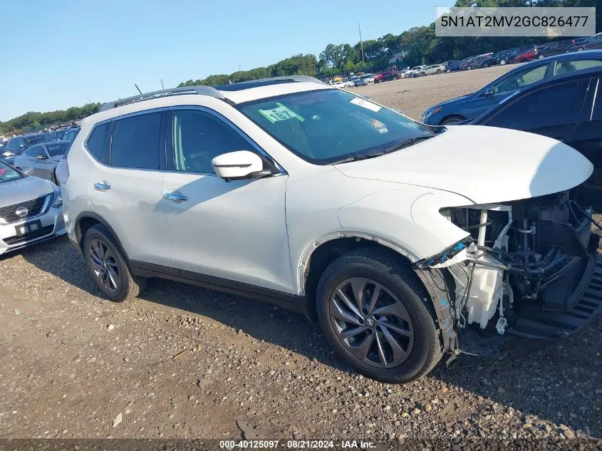 2016 Nissan Rogue Sl VIN: 5N1AT2MV2GC826477 Lot: 40125097