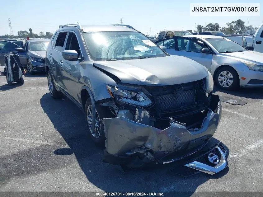 2016 Nissan Rogue S VIN: JN8AT2MT7GW001685 Lot: 40126701