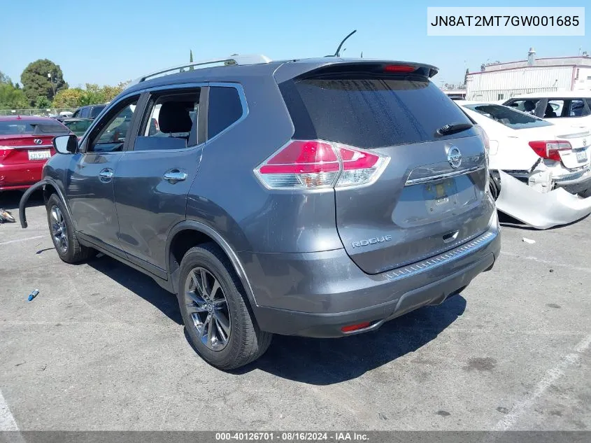 2016 Nissan Rogue S VIN: JN8AT2MT7GW001685 Lot: 40126701