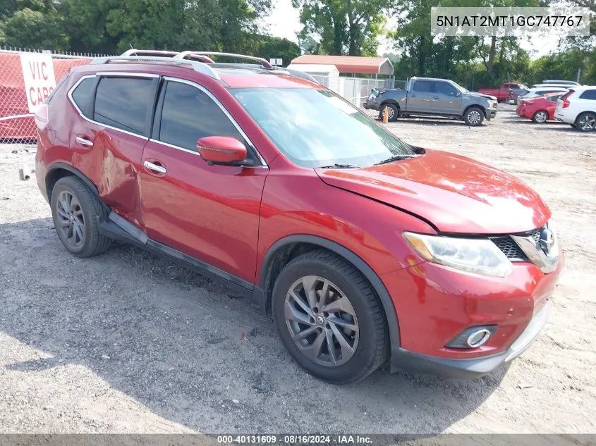 2016 Nissan Rogue Sl VIN: 5N1AT2MT1GC747767 Lot: 40131609