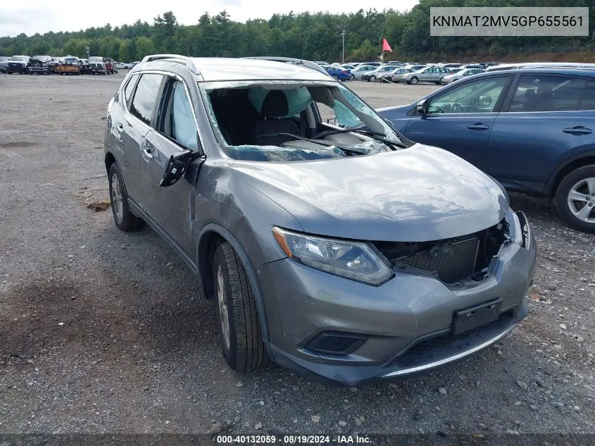 2016 Nissan Rogue Sv VIN: KNMAT2MV5GP655561 Lot: 40132059