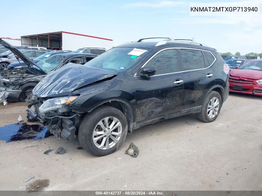 2016 Nissan Rogue Sv VIN: KNMAT2MTXGP713940 Lot: 40142737