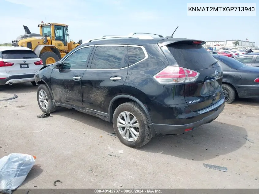 2016 Nissan Rogue Sv VIN: KNMAT2MTXGP713940 Lot: 40142737