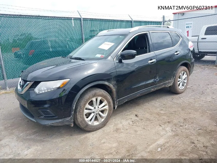 2016 Nissan Rogue Sv VIN: KNMAT2MV6GP607311 Lot: 40144527