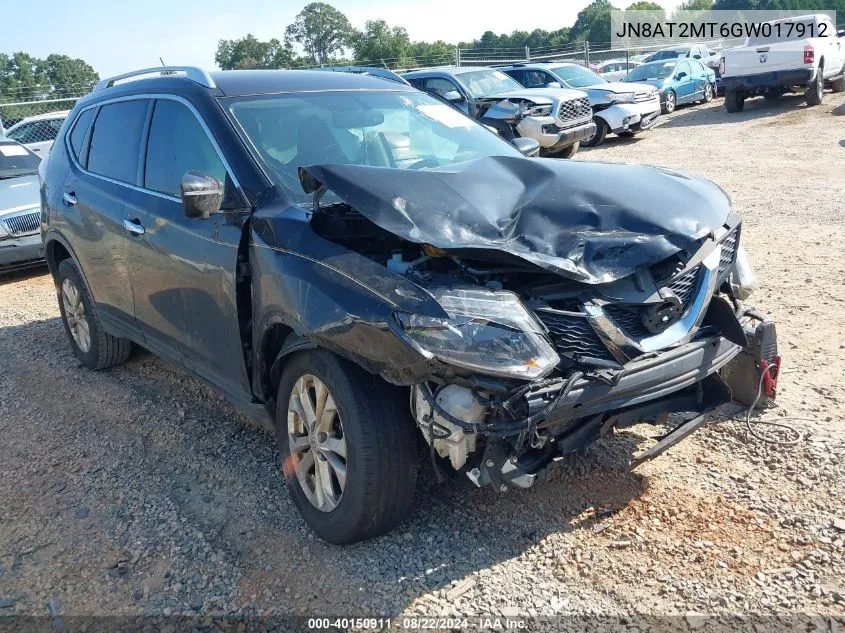 2016 Nissan Rogue Sv VIN: JN8AT2MT6GW017912 Lot: 40150911