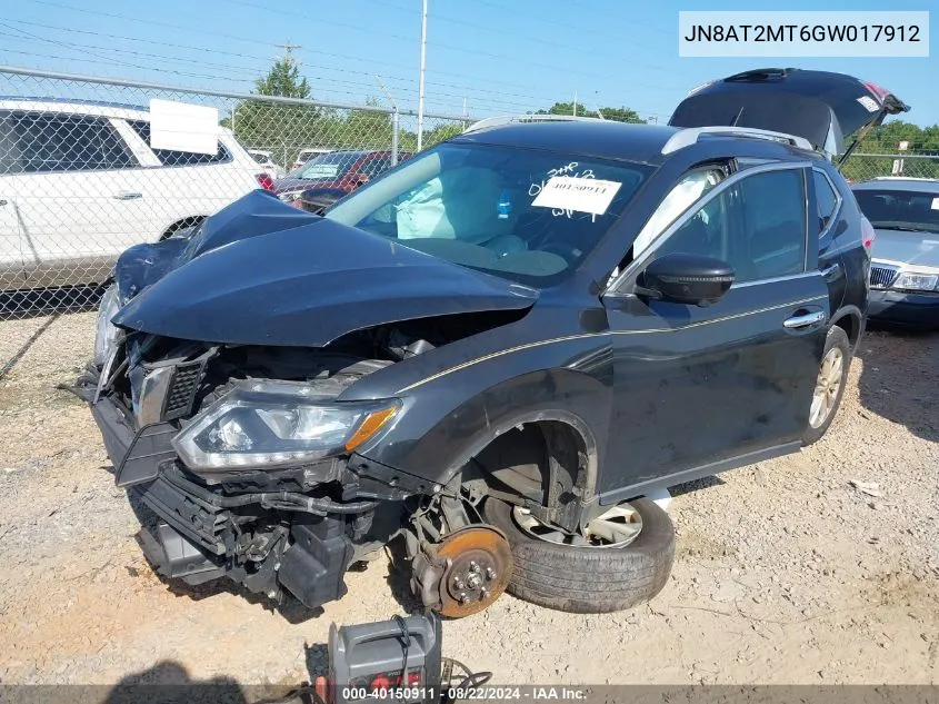 2016 Nissan Rogue Sv VIN: JN8AT2MT6GW017912 Lot: 40150911