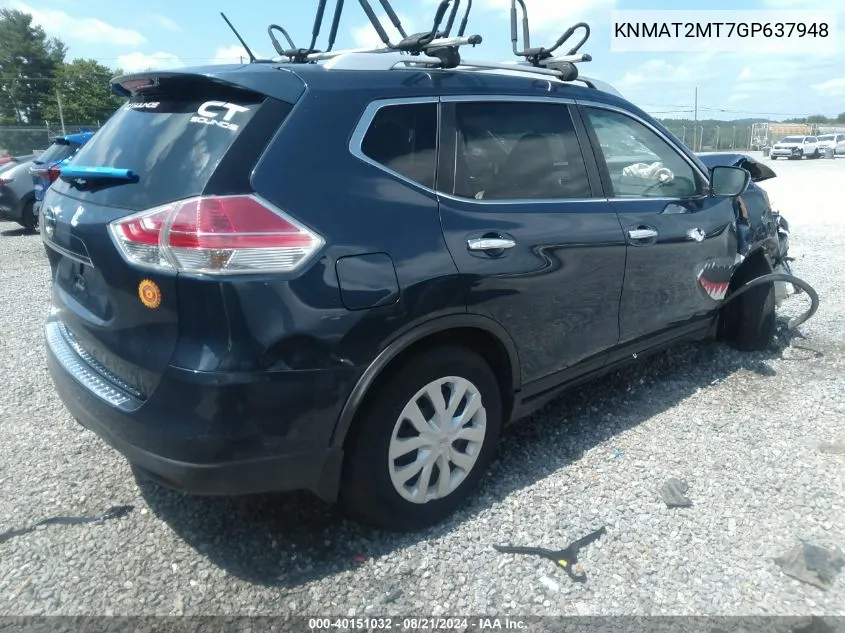 KNMAT2MT7GP637948 2016 Nissan Rogue S