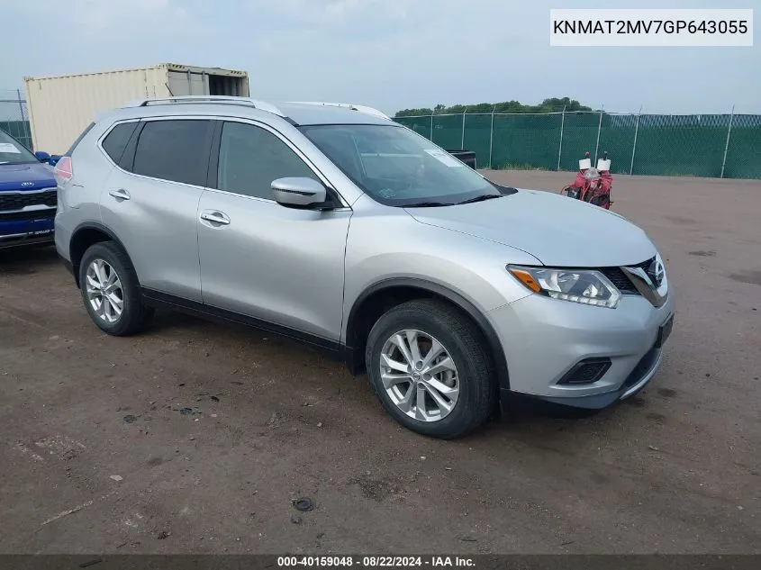 KNMAT2MV7GP643055 2016 Nissan Rogue Sv