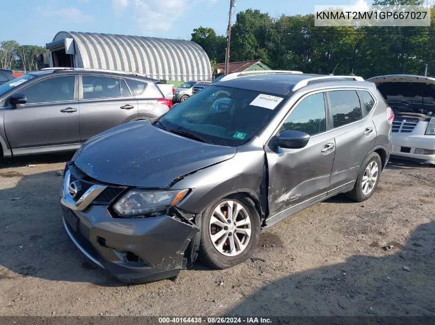 2016 Nissan Rogue Sv VIN: KNMAT2MV1GP667027 Lot: 40164438