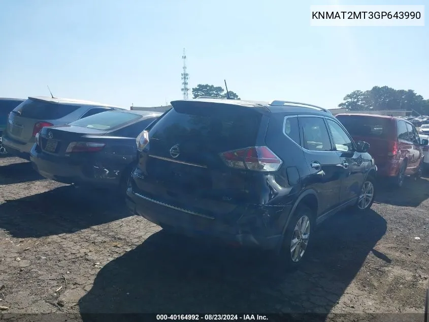 KNMAT2MT3GP643990 2016 Nissan Rogue Sv