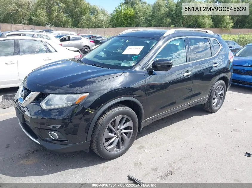 2016 Nissan Rogue Sl VIN: 5N1AT2MV9GC845639 Lot: 40167951