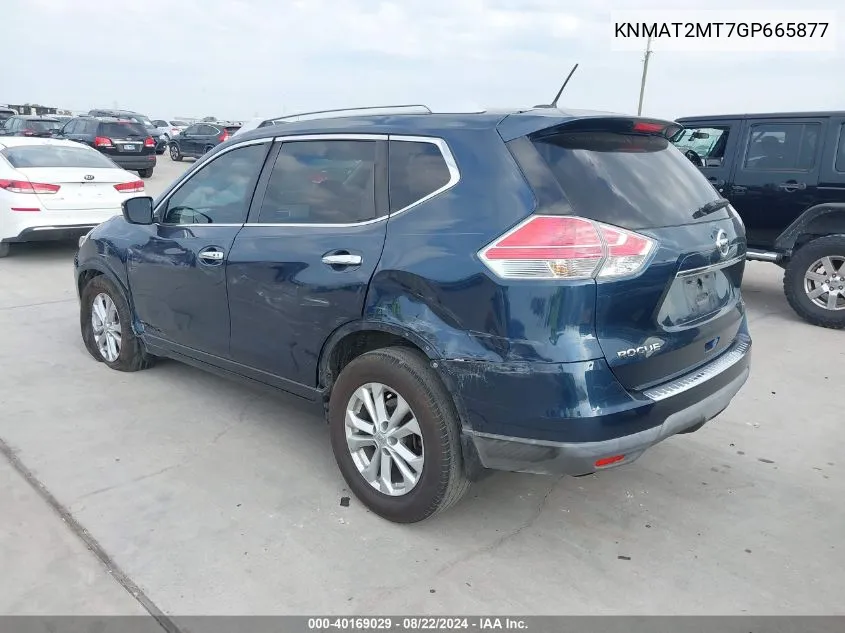 2016 Nissan Rogue Sv VIN: KNMAT2MT7GP665877 Lot: 40169029