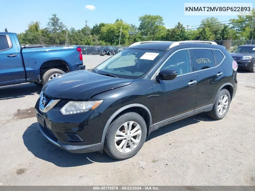 KNMAT2MV8GP622893 2016 Nissan Rogue Sv