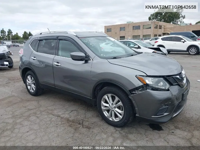 2016 Nissan Rogue Sv VIN: KNMAT2MT1GP642658 Lot: 40180521