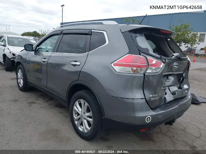 2016 Nissan Rogue Sv VIN: KNMAT2MT1GP642658 Lot: 40180521