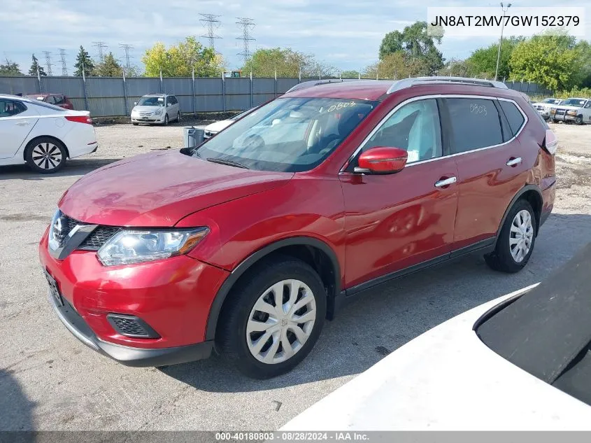 2016 Nissan Rogue S VIN: JN8AT2MV7GW152379 Lot: 40180803